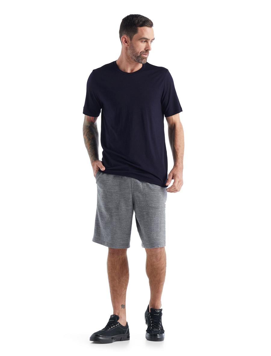 Midnight Navy Men's Icebreaker Merino Tech Lite II Short Sleeve Tee T Shirts | USA 1166ZUTG